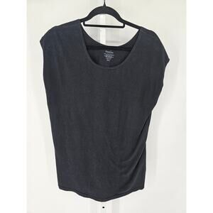 Heirloom Womens Sz 2XL Short Sleeve T Shirt Solid Black Scoop neck